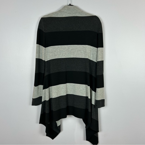 Joseph Ribkoff Black and Gray Waterfall 2 Piece Tank Top Cardigan Set Size 12 - Picture 10 of 13